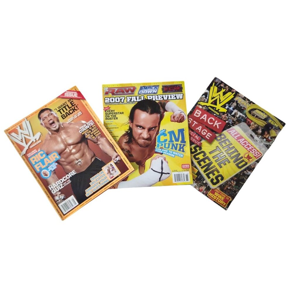 WWE Magazine Special Edt Lot 2006-2008 Premiere Batista CM Punk Poster Backstage